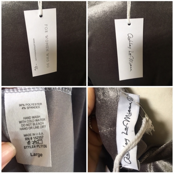 NEW Gorgeous Silver Velvet Ashley Lemeuix Dress - Picture 4 of 4